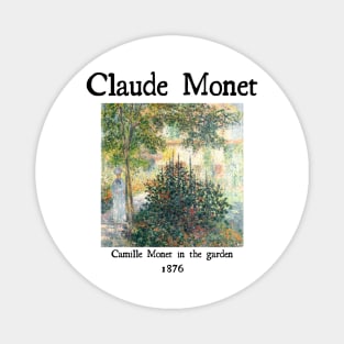 Camille Monet in the garden Magnet